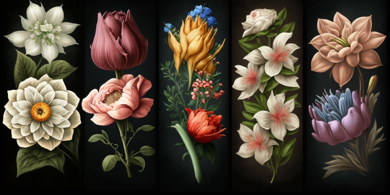 different flowers