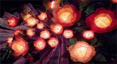 Китайские фонарики в виде сентябрьских цветов
